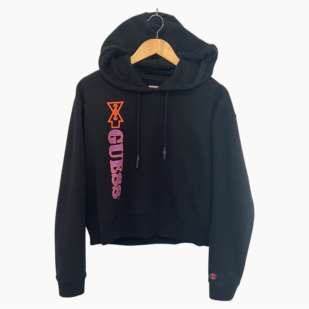 Guess X 88rising Black Cropped Hoodie L